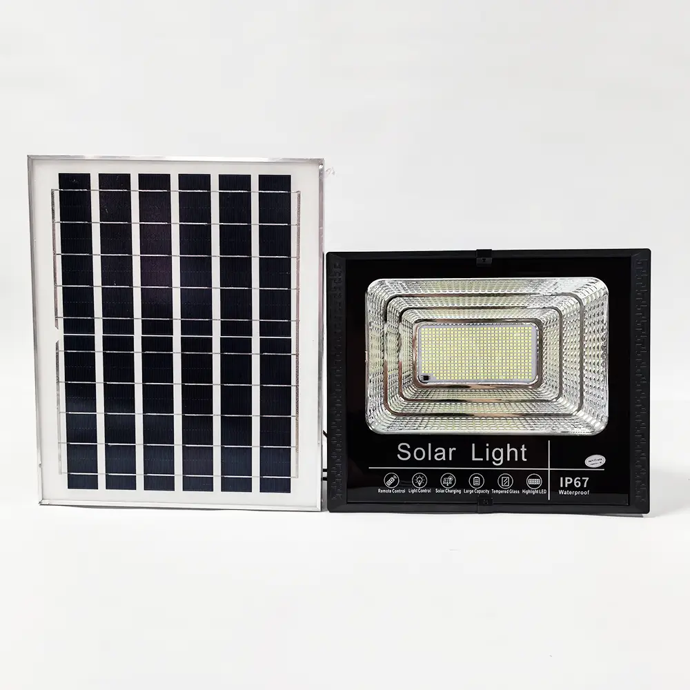 J-400 solar flood light, lamp head with separated solar panel