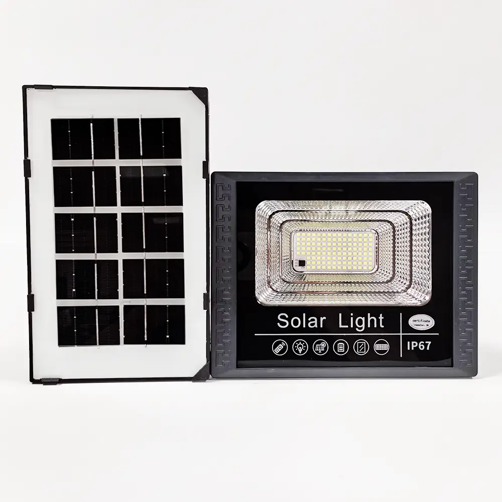 J-65 solar flood light, lamp head with separated solar panel