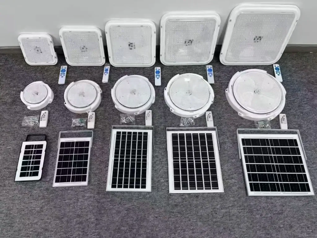 Solar powered ceiling light for home indoor lighting